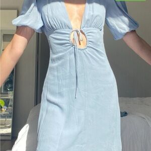 Reformation Light Blue Cressida Mini Dress
